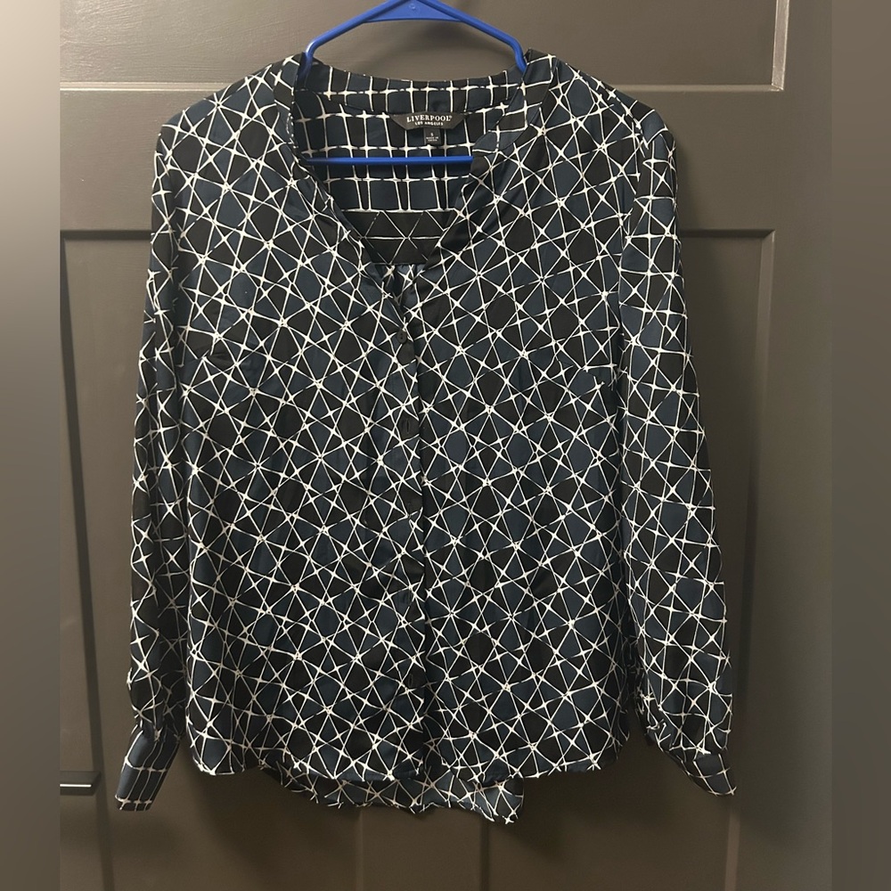 Liverpool Black and White Geometric Top